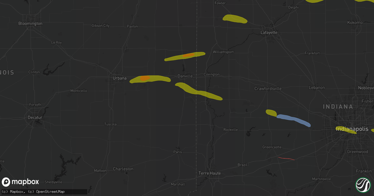 Hail map in Georgetown, IL on June 16, 2026