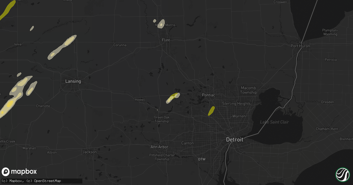 Hail map in Highland, MI on June 16, 2026
