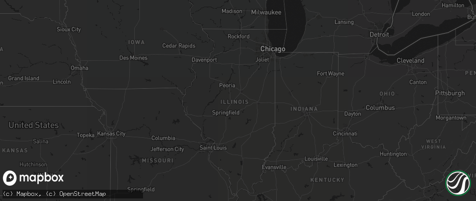 Hail map in Illinois on June 16, 2026