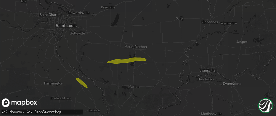 Hail map in Ina, IL on June 16, 2026