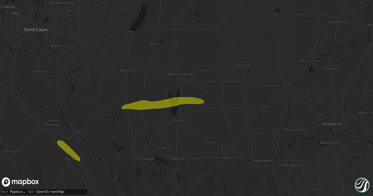 Hail map in Ina, IL on June 16, 2026