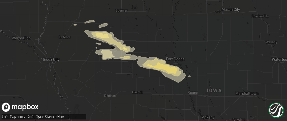 Hail map in Jolley, IA on June 16, 2026