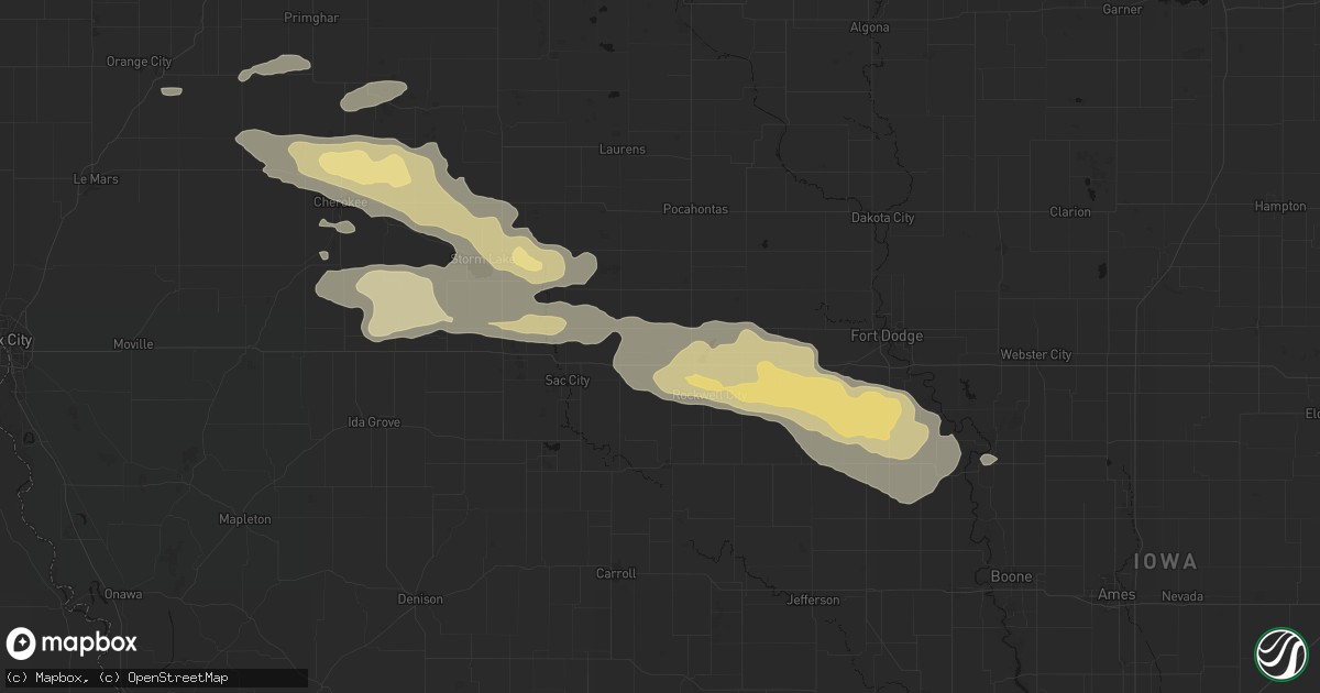 Hail map in Jolley, IA on June 16, 2026