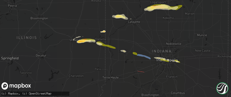 Hail map in Kingman, IN on June 16, 2026