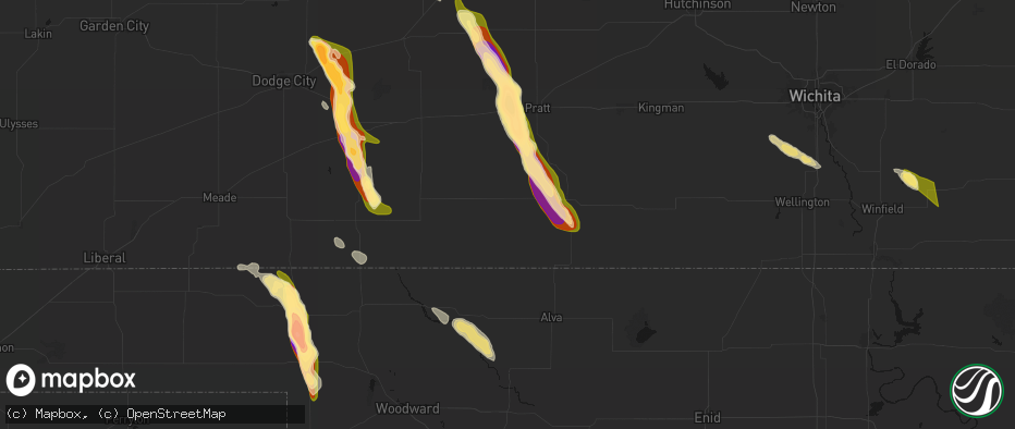 Hail map in Lake City, KS on June 16, 2026