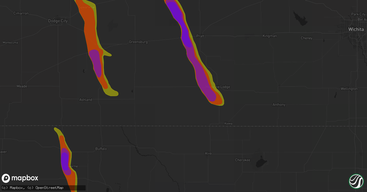 Hail map in Lake City, KS on June 16, 2026