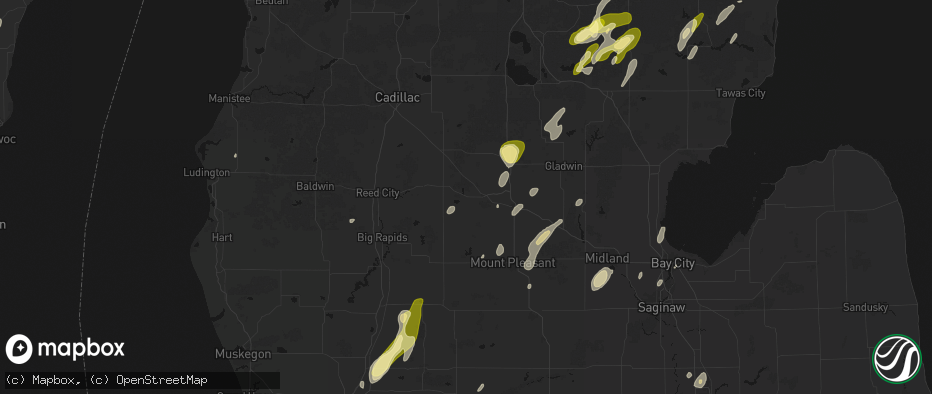 Hail map in Lake, MI on June 16, 2026