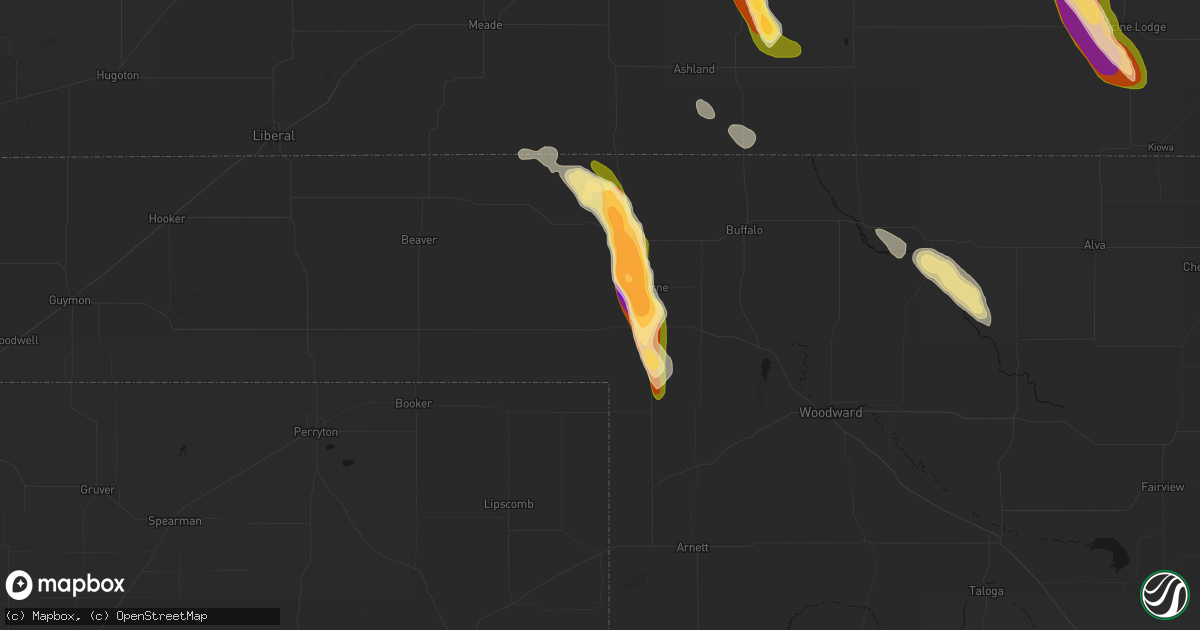Hail map in Laverne, OK on June 16, 2026