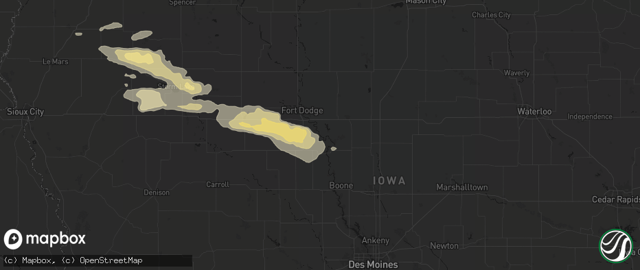 Hail map in Lehigh, IA on June 16, 2026