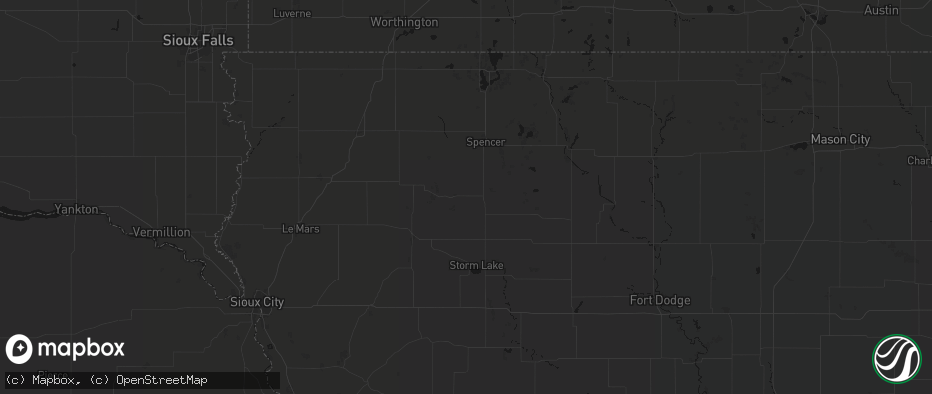 Hail map in Linn Grove, IA on June 16, 2026