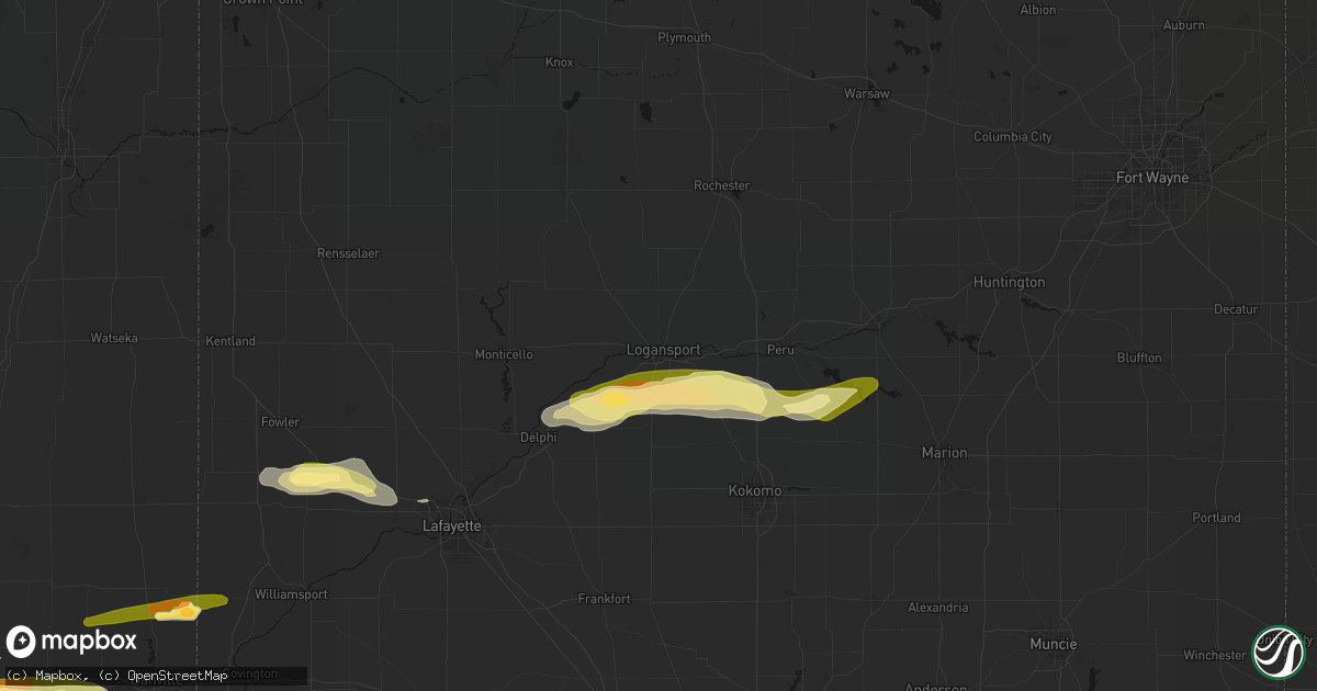 Hail map in Logansport, IN on June 16, 2026