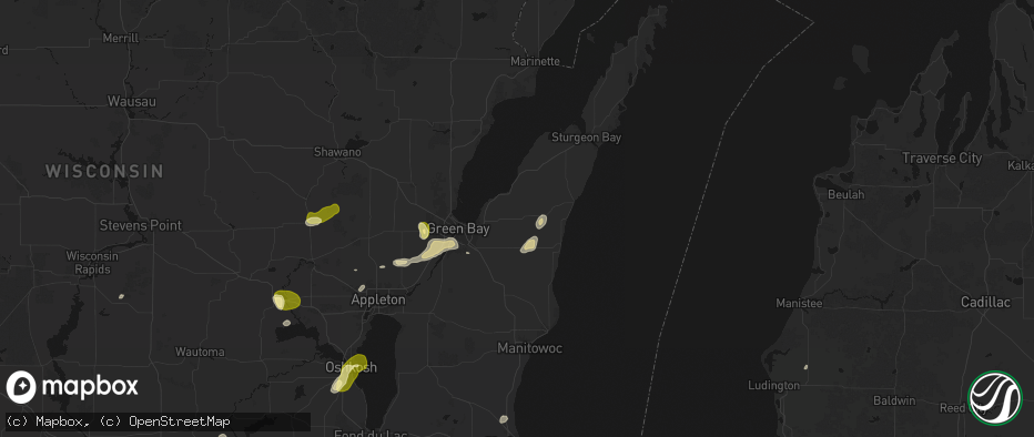 Hail map in Luxemburg, WI on June 16, 2026