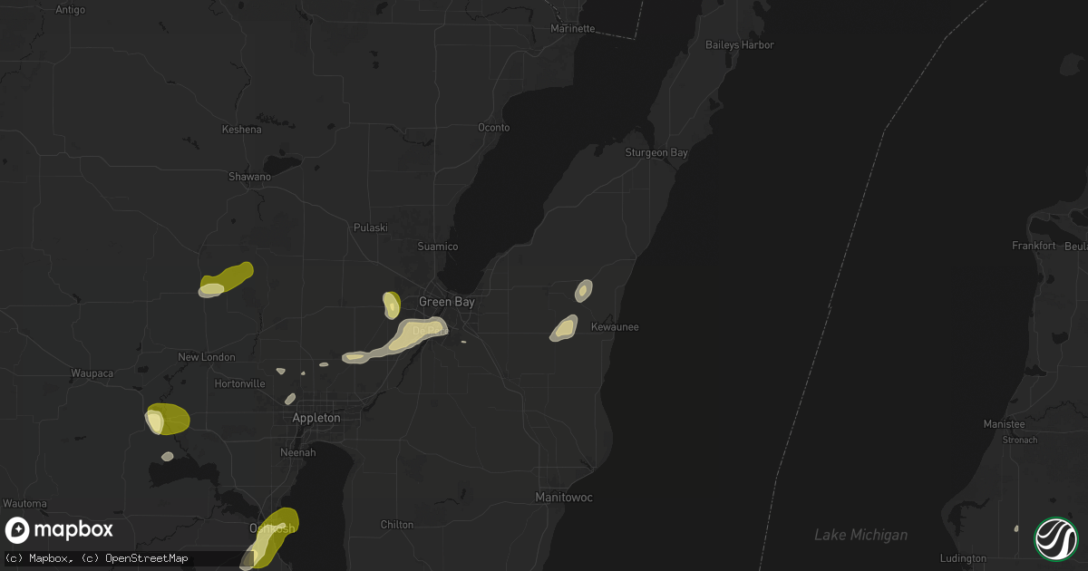 Hail map in Luxemburg, WI on June 16, 2026