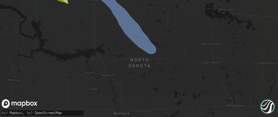 Hail map in Mcclusky, ND on June 16, 2026