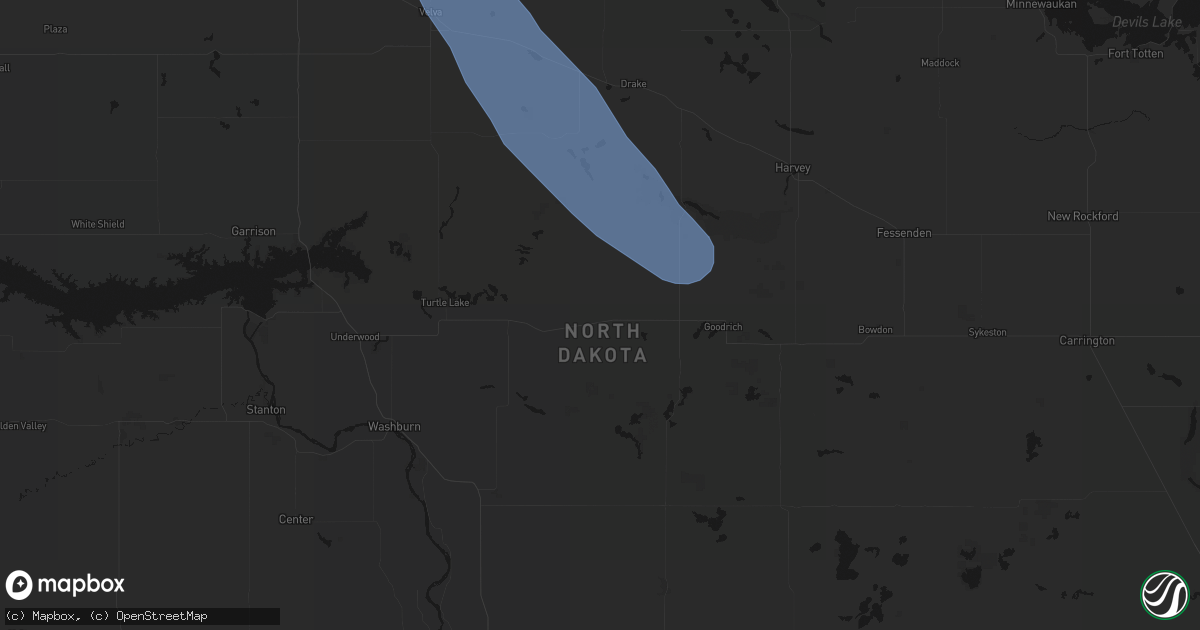 Hail map in Mcclusky, ND on June 16, 2026