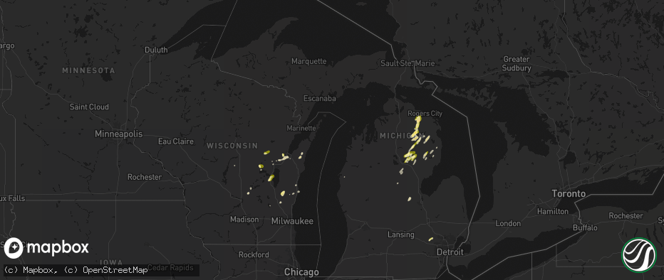 Hail map in Michigan on June 16, 2026