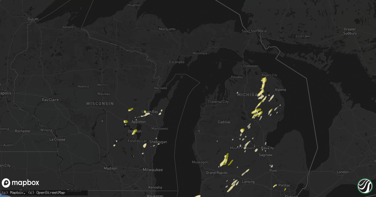 Hail map in Michigan on June 16, 2026