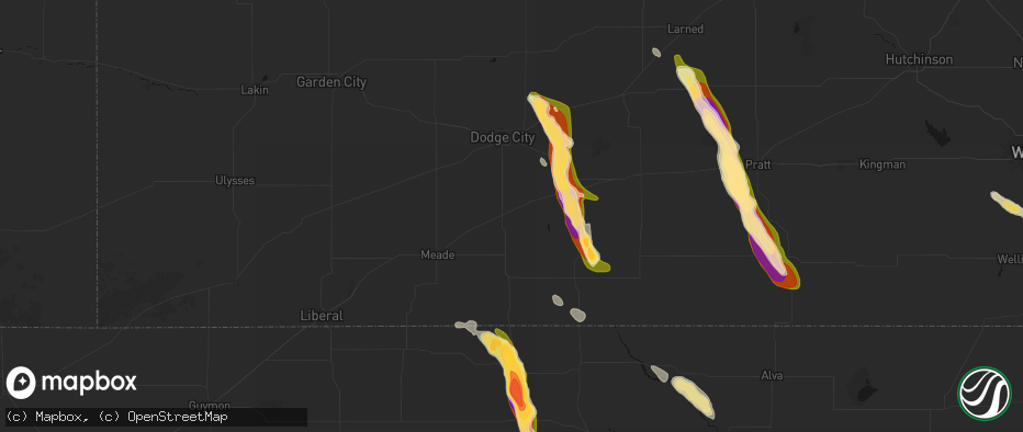 Hail map in Minneola, KS on June 16, 2026