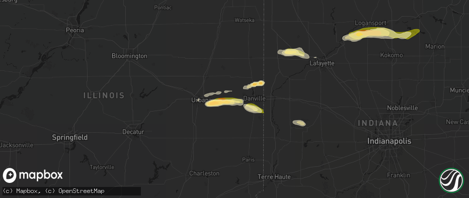 Hail map in Muncie, IL on June 16, 2026
