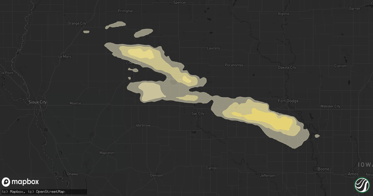 Hail map in Nemaha, IA on June 16, 2026