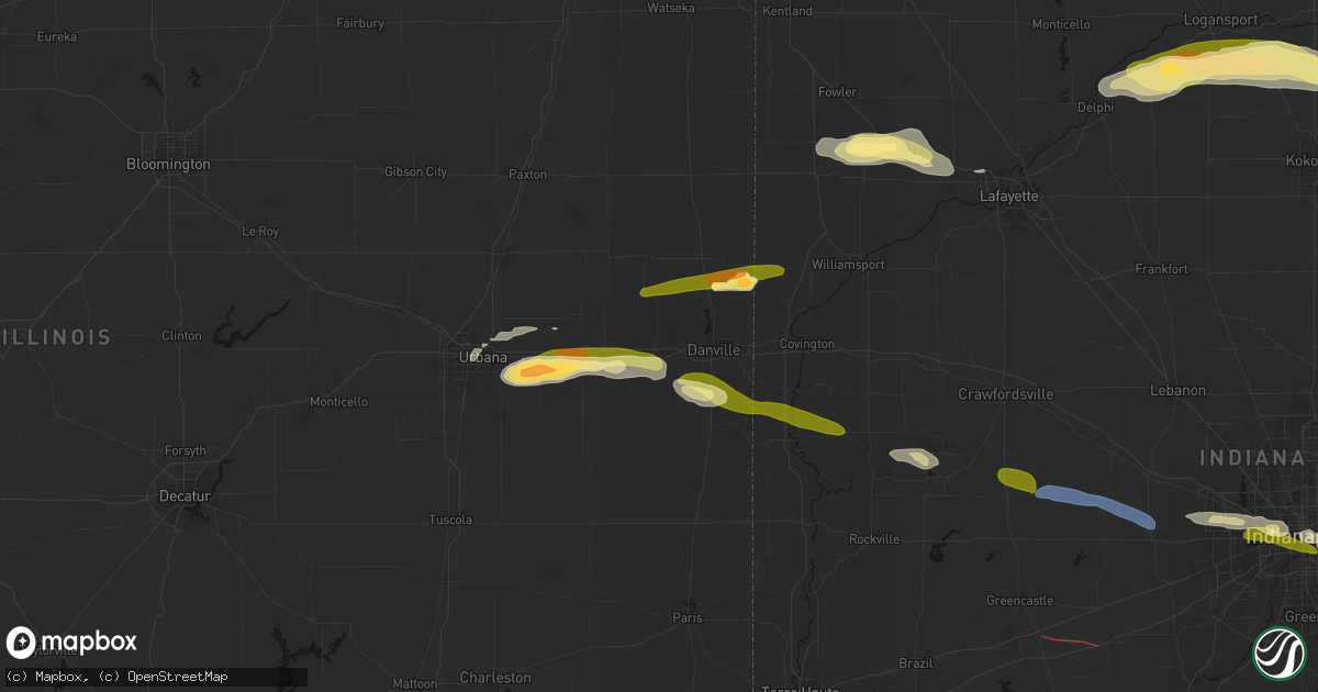 Hail map in Oakwood, IL on June 16, 2026