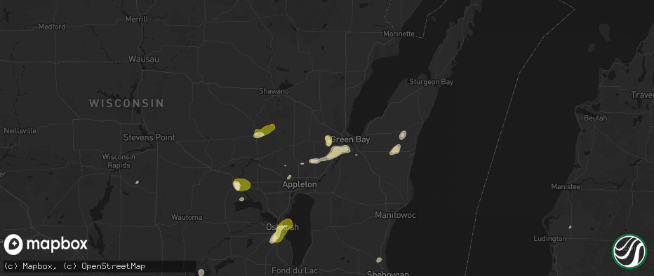 Hail map in Oneida, WI on June 16, 2026