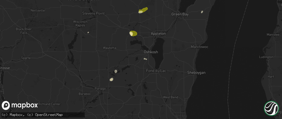 Hail map in Pickett, WI on June 16, 2026