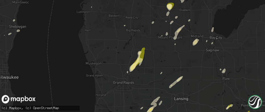 Hail map in Pierson, MI on June 16, 2026