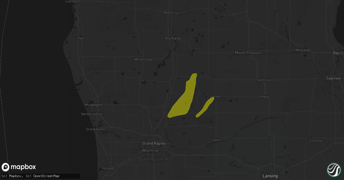 Hail map in Pierson, MI on June 16, 2026