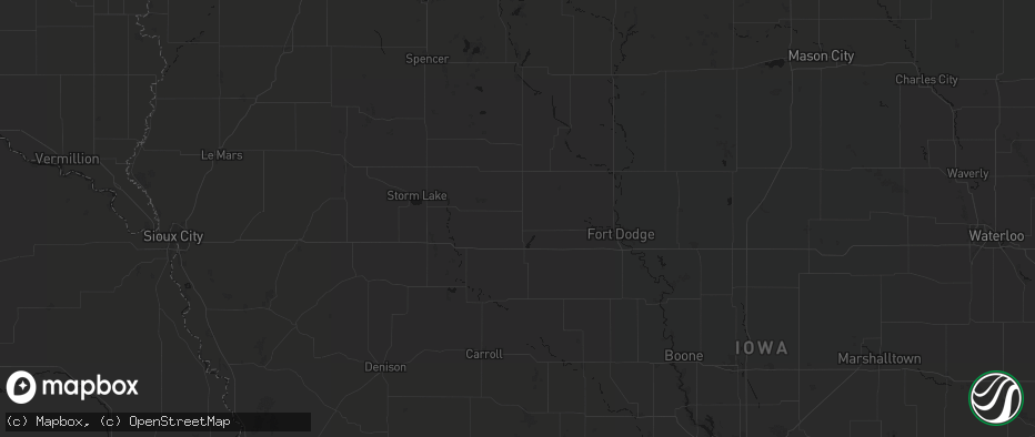 Hail map in Pomeroy, IA on June 16, 2026