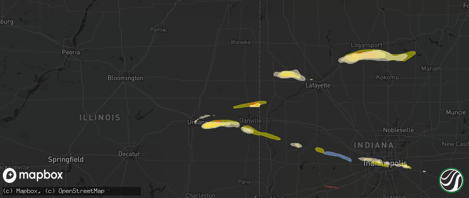 Hail map in Potomac, IL on June 16, 2026