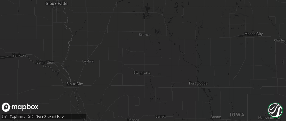 Hail map in Rembrandt, IA on June 16, 2026