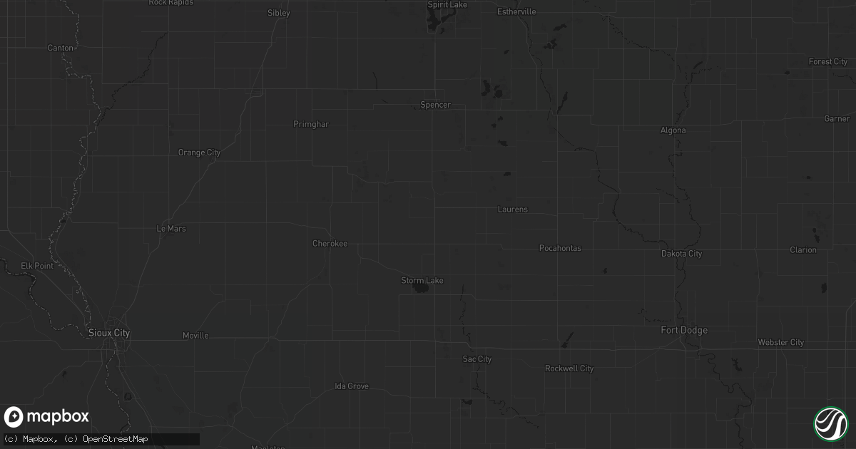 Hail map in Rembrandt, IA on June 16, 2026