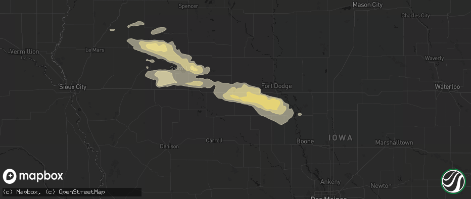 Hail map in Rockwell City, IA on June 16, 2026