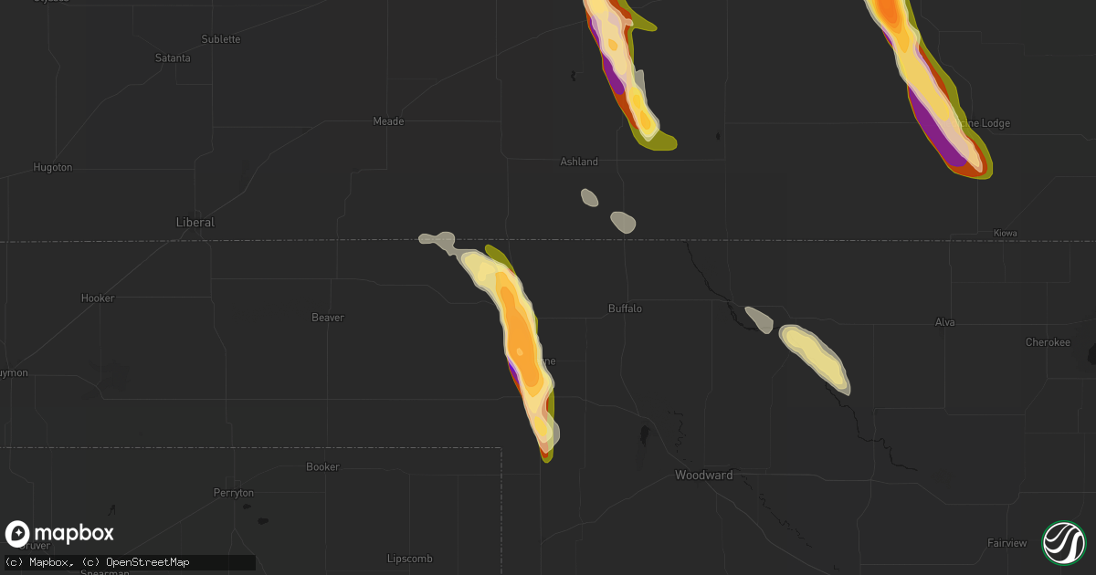 Hail map in Rosston, OK on June 16, 2026