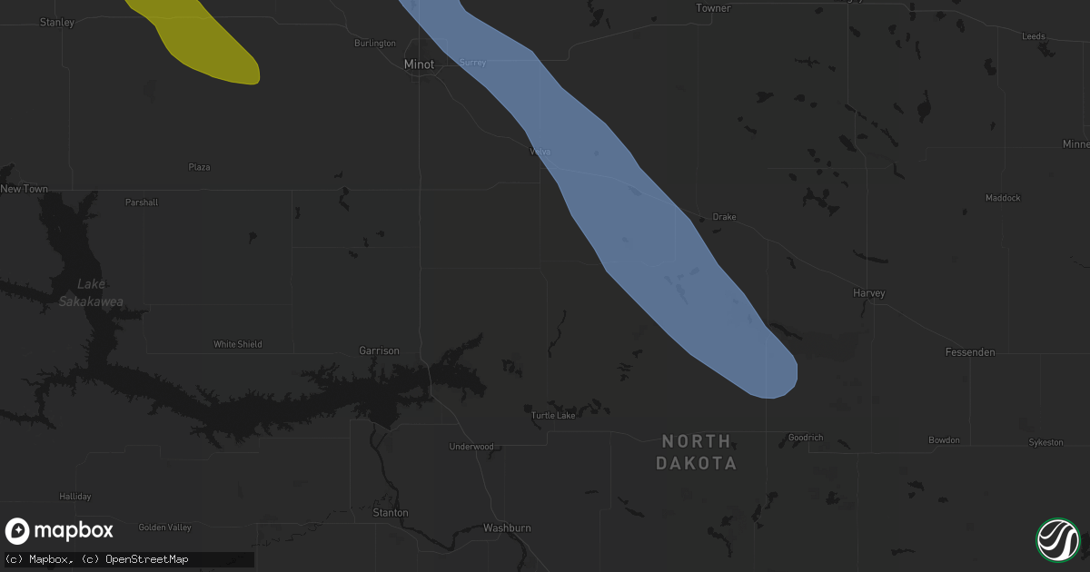 Hail map in Ruso, ND on June 16, 2026