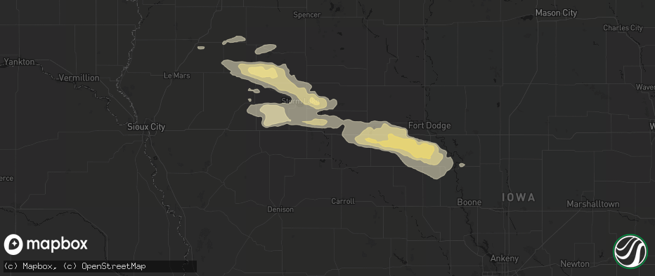 Hail map in Sac City, IA on June 16, 2026