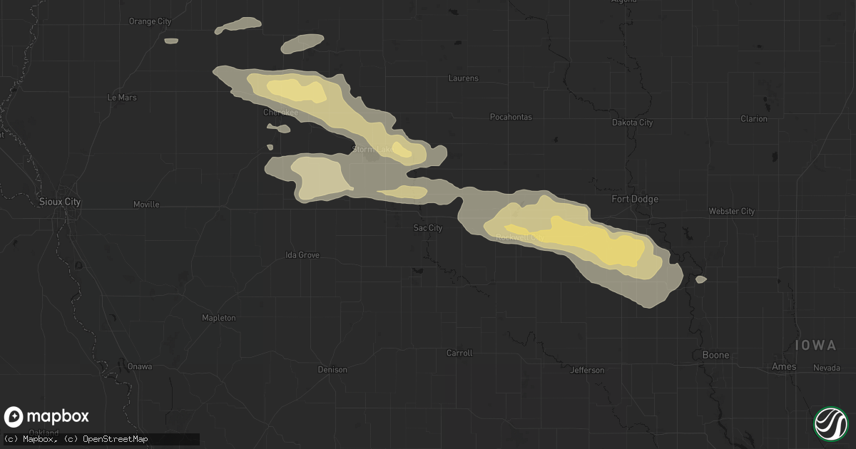 Hail map in Sac City, IA on June 16, 2026
