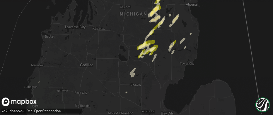 Hail map in Saint Helen, MI on June 16, 2026