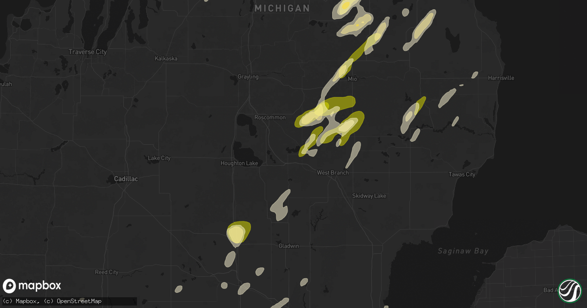 Hail map in Saint Helen, MI on June 16, 2026