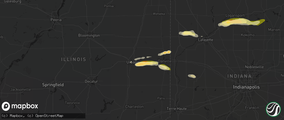 Hail map in Saint Joseph, IL on June 16, 2026