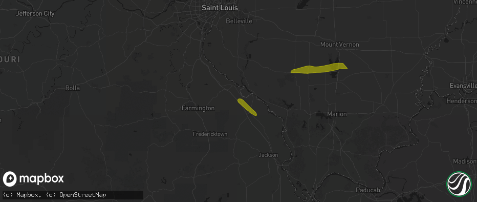 Hail map in Saint Mary, MO on June 16, 2026