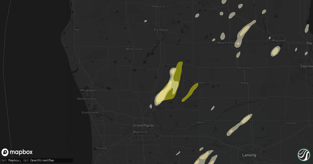 Hail map in Sand Lake, MI on June 16, 2026