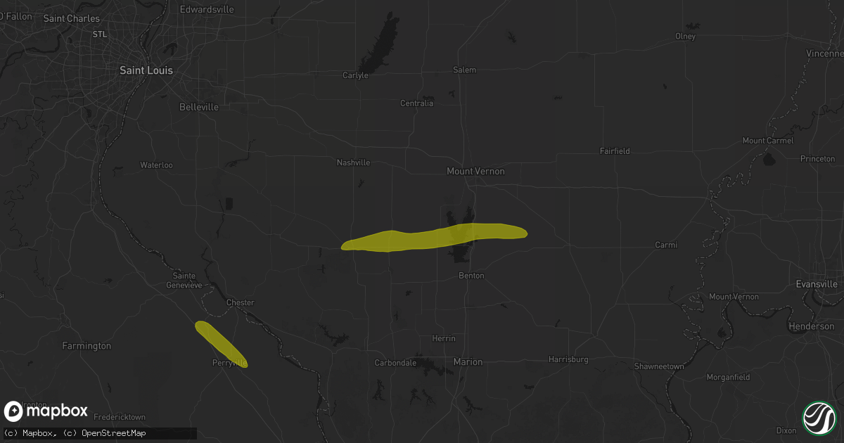 Hail map in Scheller, IL on June 16, 2026