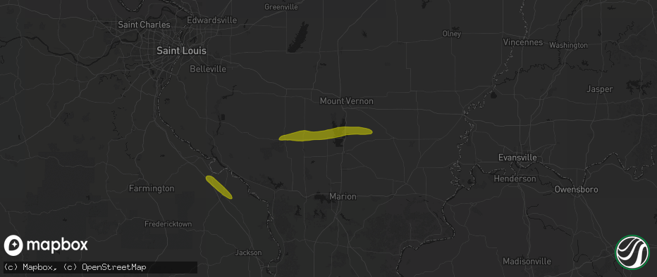 Hail map in Sesser, IL on June 16, 2026
