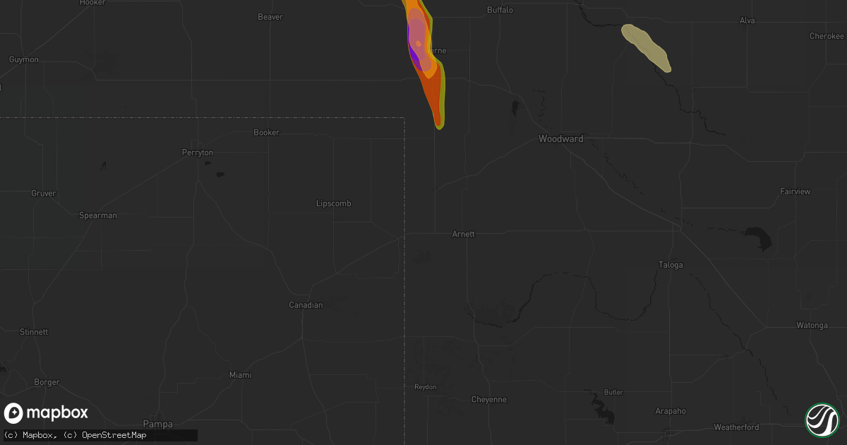Hail map in Shattuck, OK on June 16, 2026
