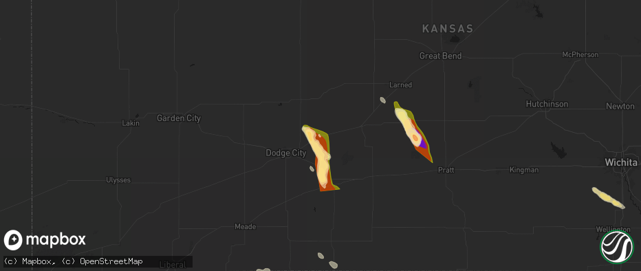 Hail map in Spearville, KS on June 16, 2026