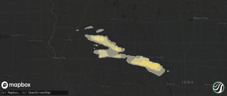 Hail map in Storm Lake, IA on June 16, 2026