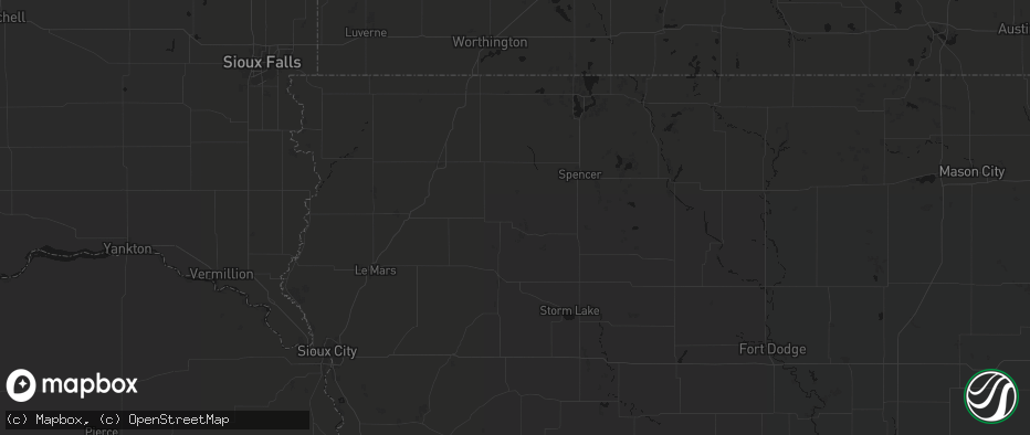 Hail map in Sutherland, IA on June 16, 2026
