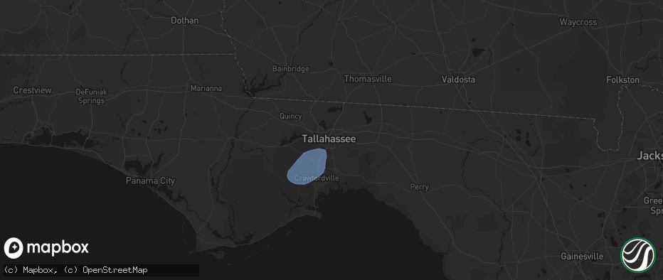 Hail map in Tallahassee, FL on June 16, 2026